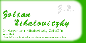 zoltan mihalovitzky business card